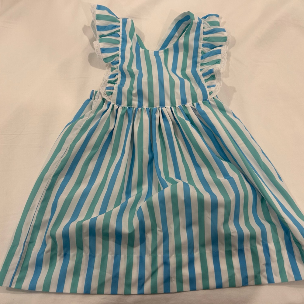 Blue and White Striped Kids Dress
